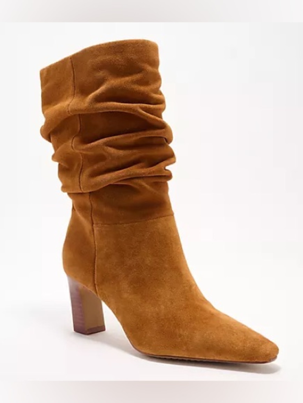 Vince Camuto walnut Skylar leather suede slouch boots nib sz 9.5 m